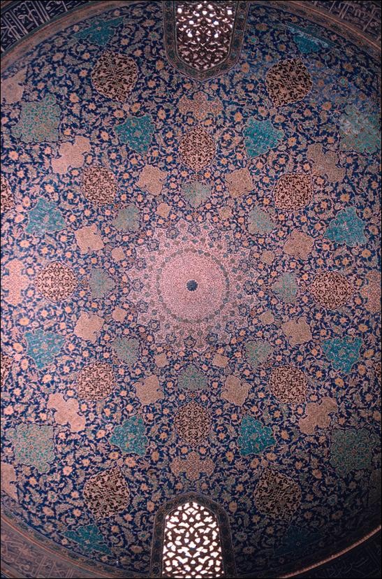 Ceiling of dome inside Masjed-e Emam, Esfahan, Iran