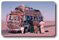 Thirsty bus, Baluchistan Desert, Pakistan