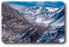 View of valley above Gunsang, Annapurna Circuit, Nepal
