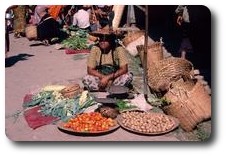 Woman selling vegetables at the market, Inle Lake, Myanmar