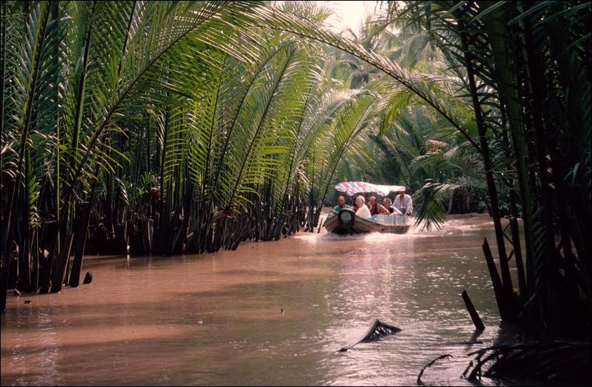 Water channel on the Mekong River near Mytho, Vietnam