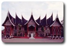 Traditional house at Paganujung near Bukittinggi, Sumatra, Indonesia