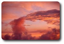Sunset cloudscape on Gunung Kerinci, Sumatra, Indonesia