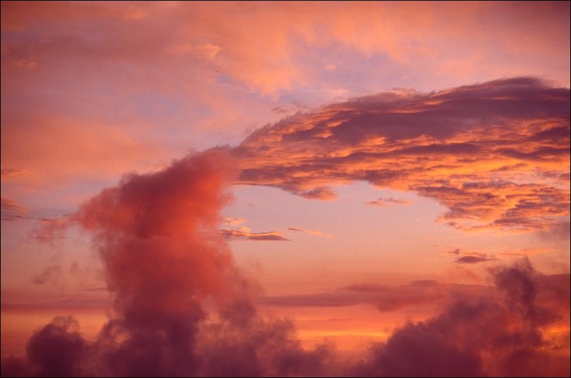 Sunset cloudscape on Gunung Kerinci, Sumatra, Indonesia 