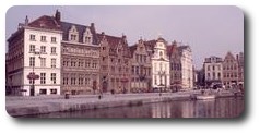 Old buildings around the Korenlei, Ghent, Belgium