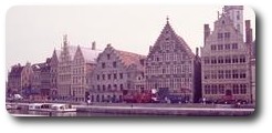 Old buildings around the Korenlei, Ghent, Belgium