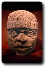 Huge Olmec stone head, Museo Nacional de Antropologia, Mexico City, Mexico