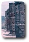 Basalt warriors on Toltec pyramid at Tula, Mexico