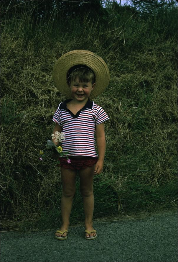 Me in a straw hat, Pwllgwaelod, Wales